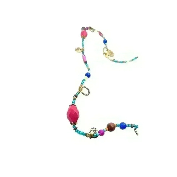 Premier Designs Chunky Bead Necklace Mixed Materials 38" - Picture 2 of 5